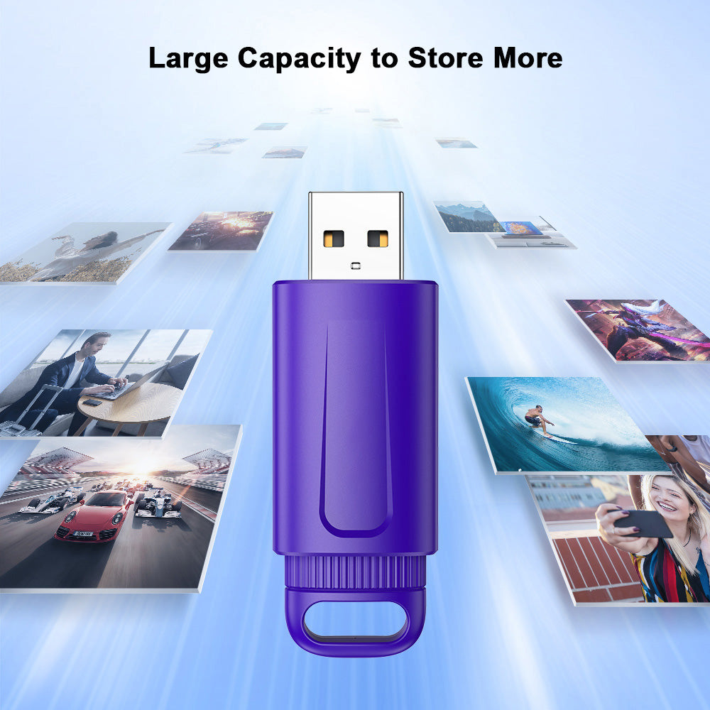 16GB/32GB/64GB 3 Pack USB Flash Drive Thumb Drive Retractable USB 2.0 Memory Stick Jump Drives 3 Colors