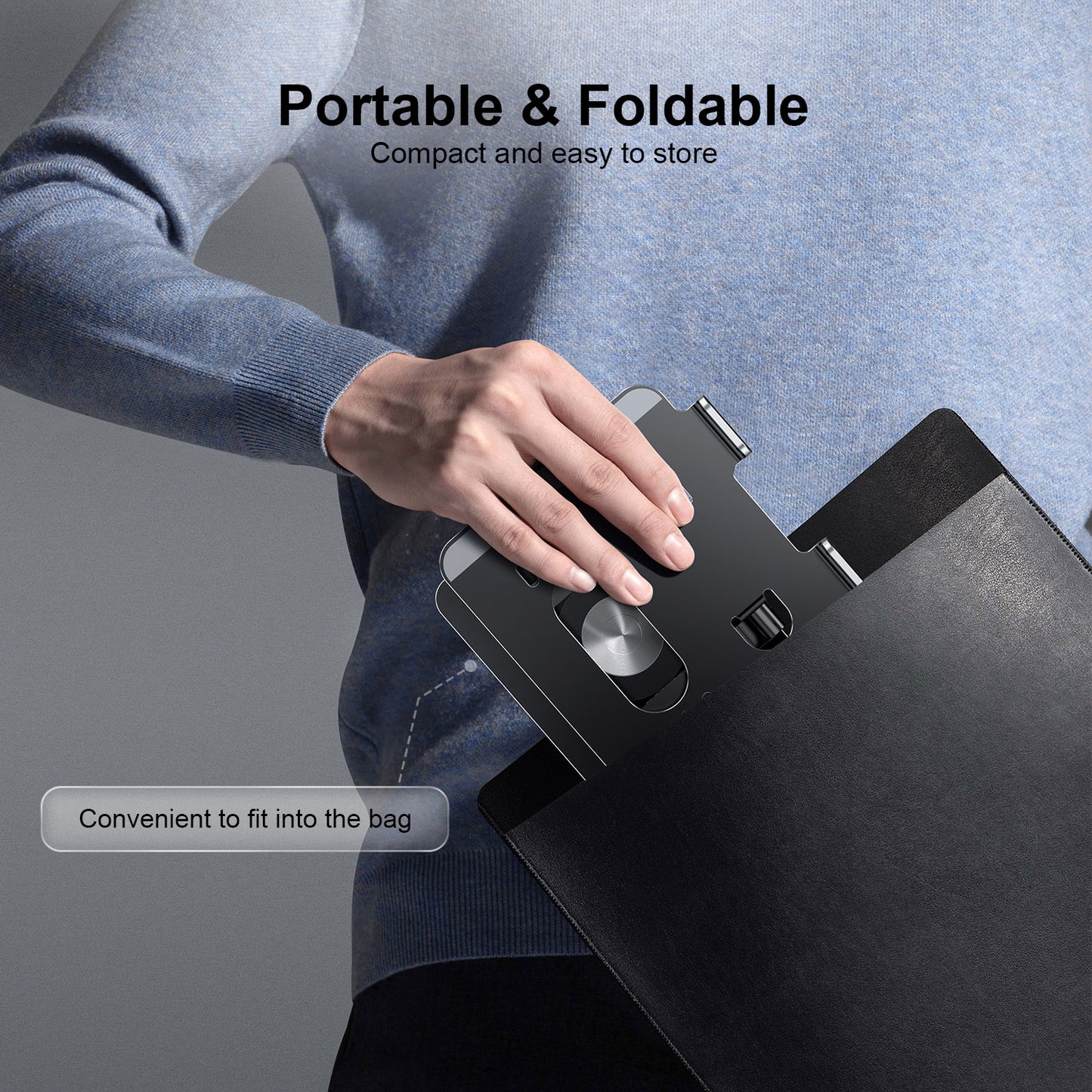 Tablet Stand Adjustable Portable Pad Holder Smartphone Stand Adjustable Tablet Holder Compatible with 4-13" Tablet iPad, Kindle, Nexus, Tab, Black