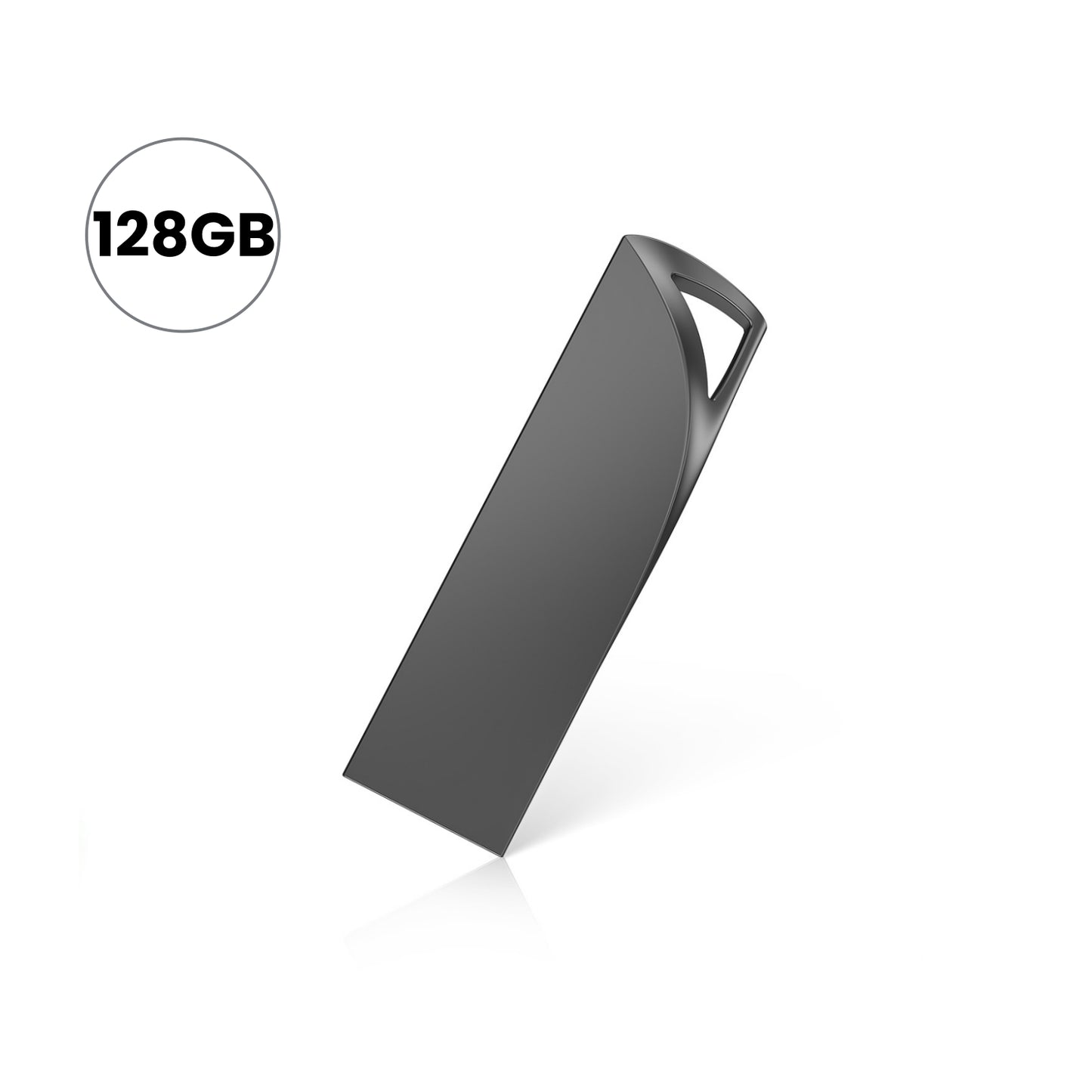 5Pack/2Pack/1Pack 128GB/64GB/32GB USB 3.0 Flash Drives Ultra-Slim Metal Thumb Drive Stylish Waterproof USB Memory Stick with Keychain Hole Portable Jump Drive, Black/Silver