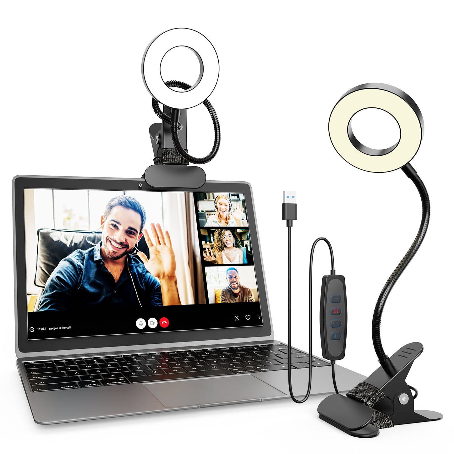 Clip on LED Desk Lamp 3 Color Modes Dimmable LED Light Adjustable Gooseneck Desk Lamp with Clamp USB Powerd LED Desk Lamp
