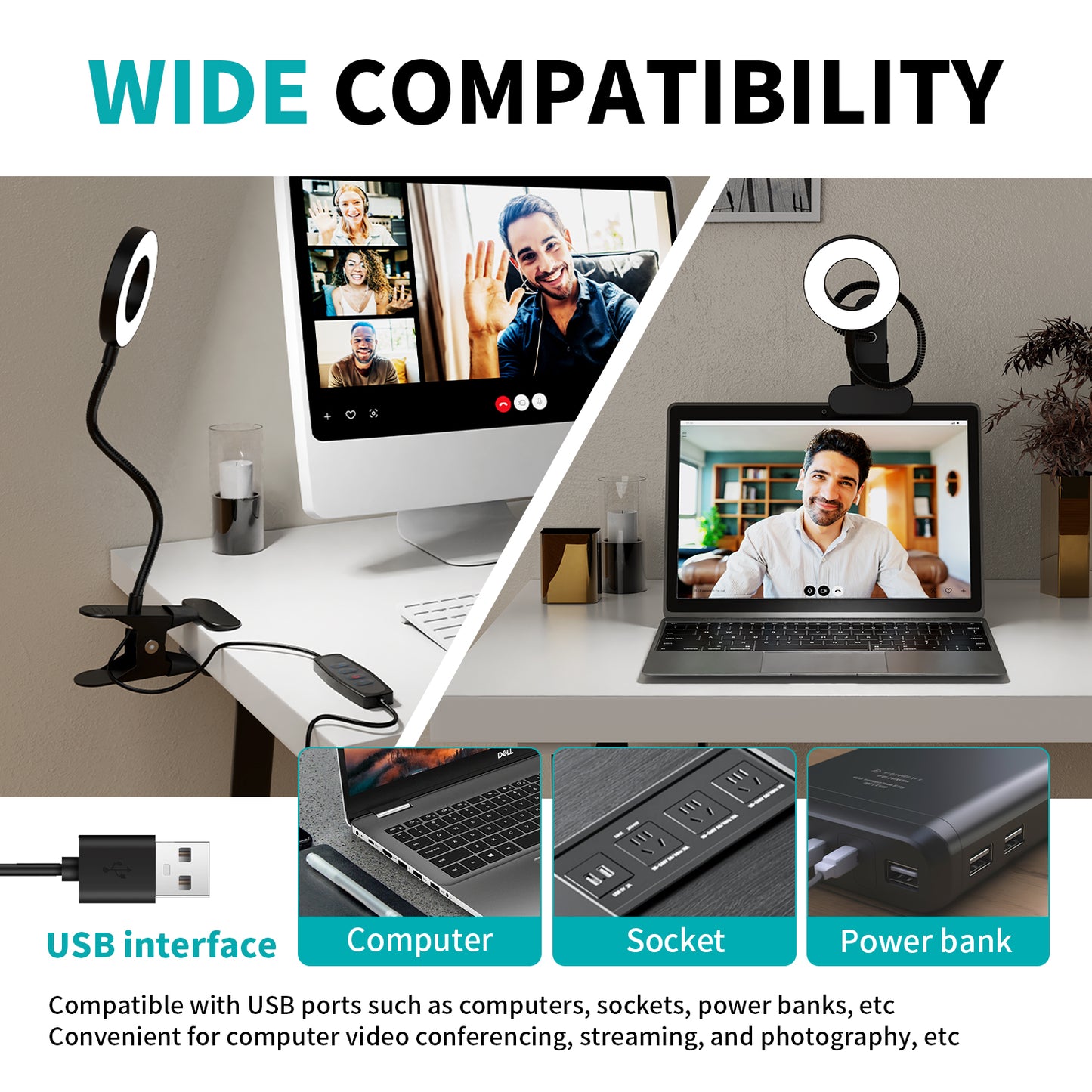 Clip on LED Desk Lamp 3 Color Modes Dimmable LED Light Adjustable Gooseneck Desk Lamp with Clamp USB Powerd LED Desk Lamp