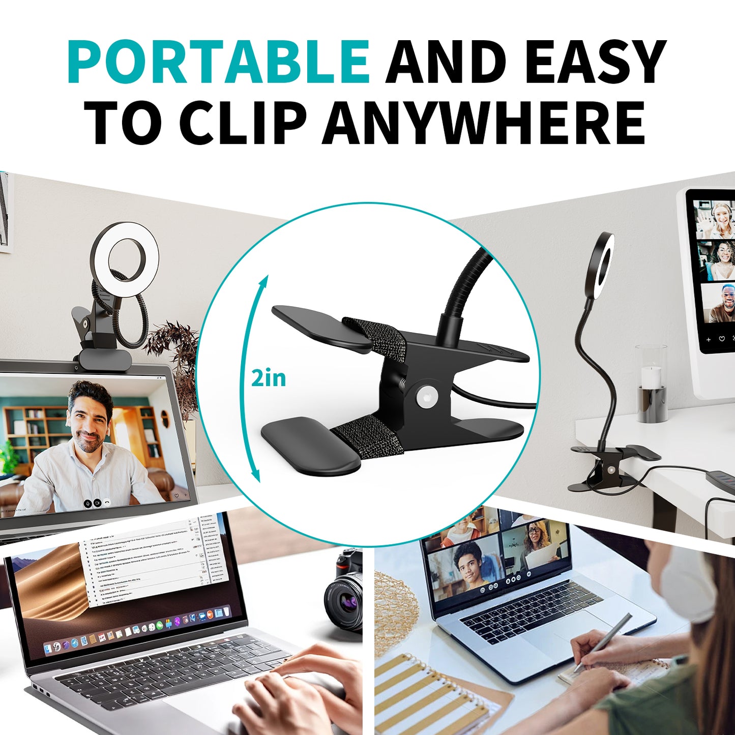 Clip on LED Desk Lamp 3 Color Modes Dimmable LED Light Adjustable Gooseneck Desk Lamp with Clamp USB Powerd LED Desk Lamp