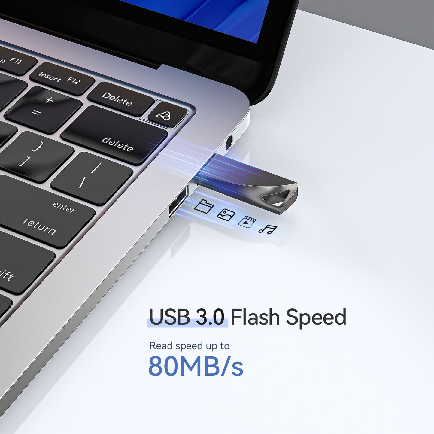 5Pack/2Pack/1Pack 128GB/64GB/32GB USB 3.0 Flash Drives Ultra-Slim Metal Thumb Drive Stylish Waterproof USB Memory Stick with Keychain Hole Portable Jump Drive, Black/Silver