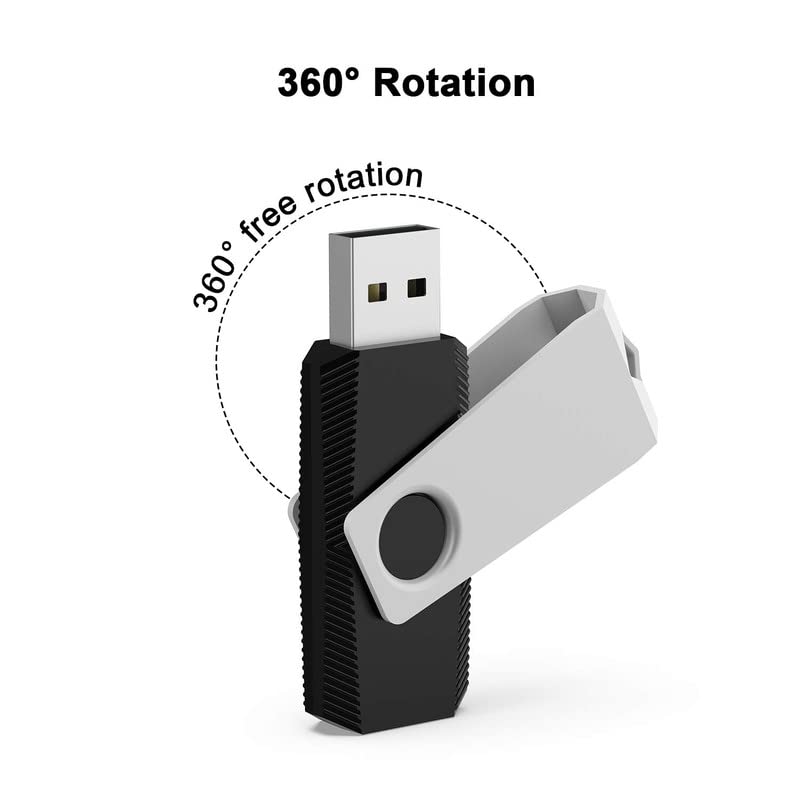 TOPESEL 5 Pack 64GB USB Flash Drives Memory Stick USB 2.0 Thumb Drives 64GB 5PCS, Black