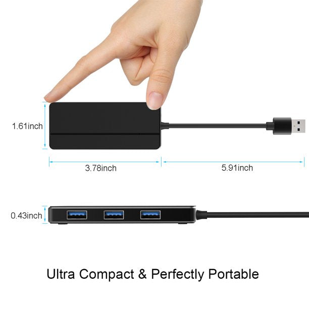 5-in-1 USB 3.0 Hub with 3 USB 3.0 Ports and SD/TF Card Slot 5Gbps USB Splitter with LED