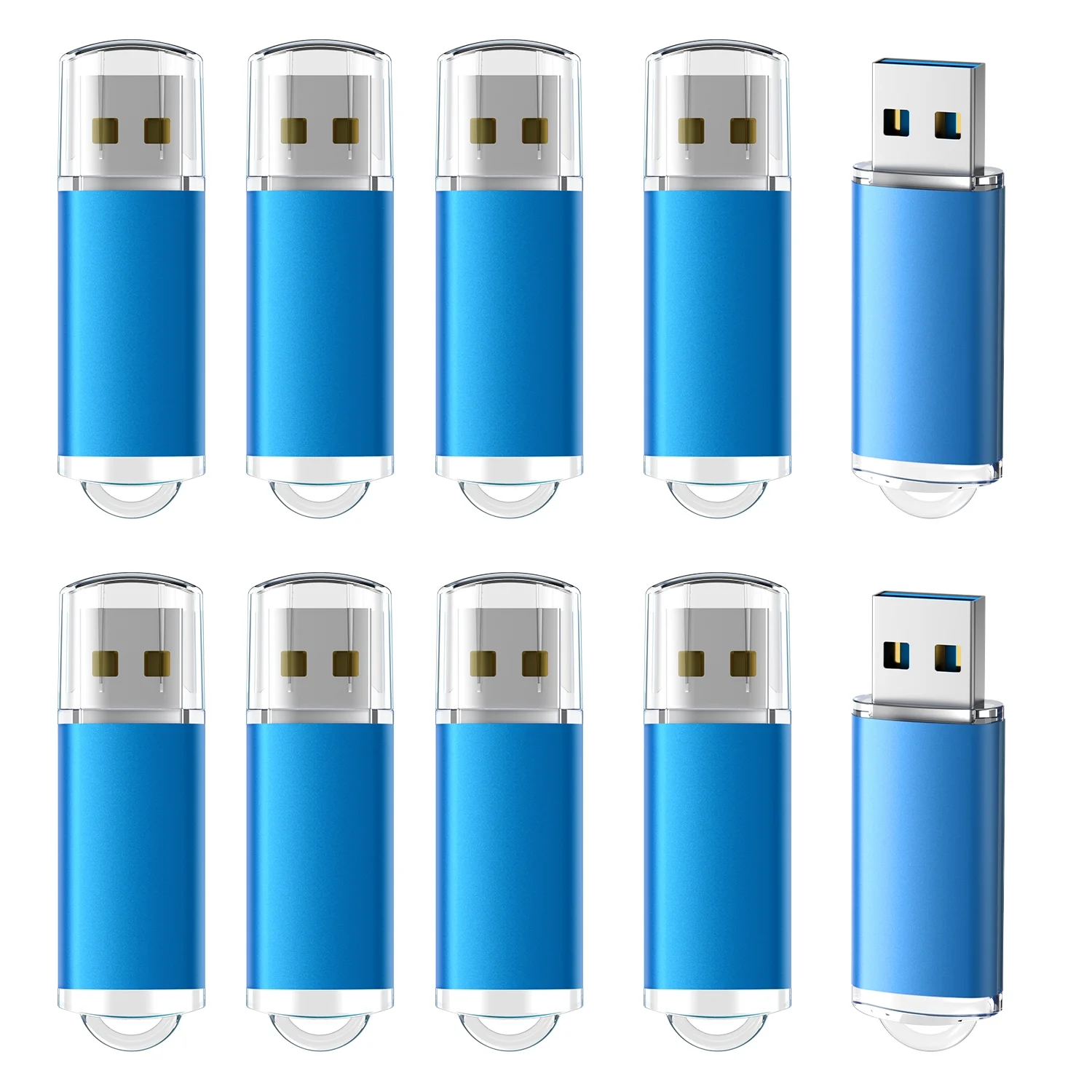 TOPESEL 10 Pack 8GB USB Flash Drive USB 2.0 Memory Stick Bulk Thumb Drive Pen Drive Blue