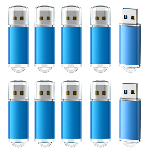 TOPESEL 10 Pack 8GB USB Flash Drive USB 2.0 Memory Stick Bulk Thumb Drive Pen Drive Blue