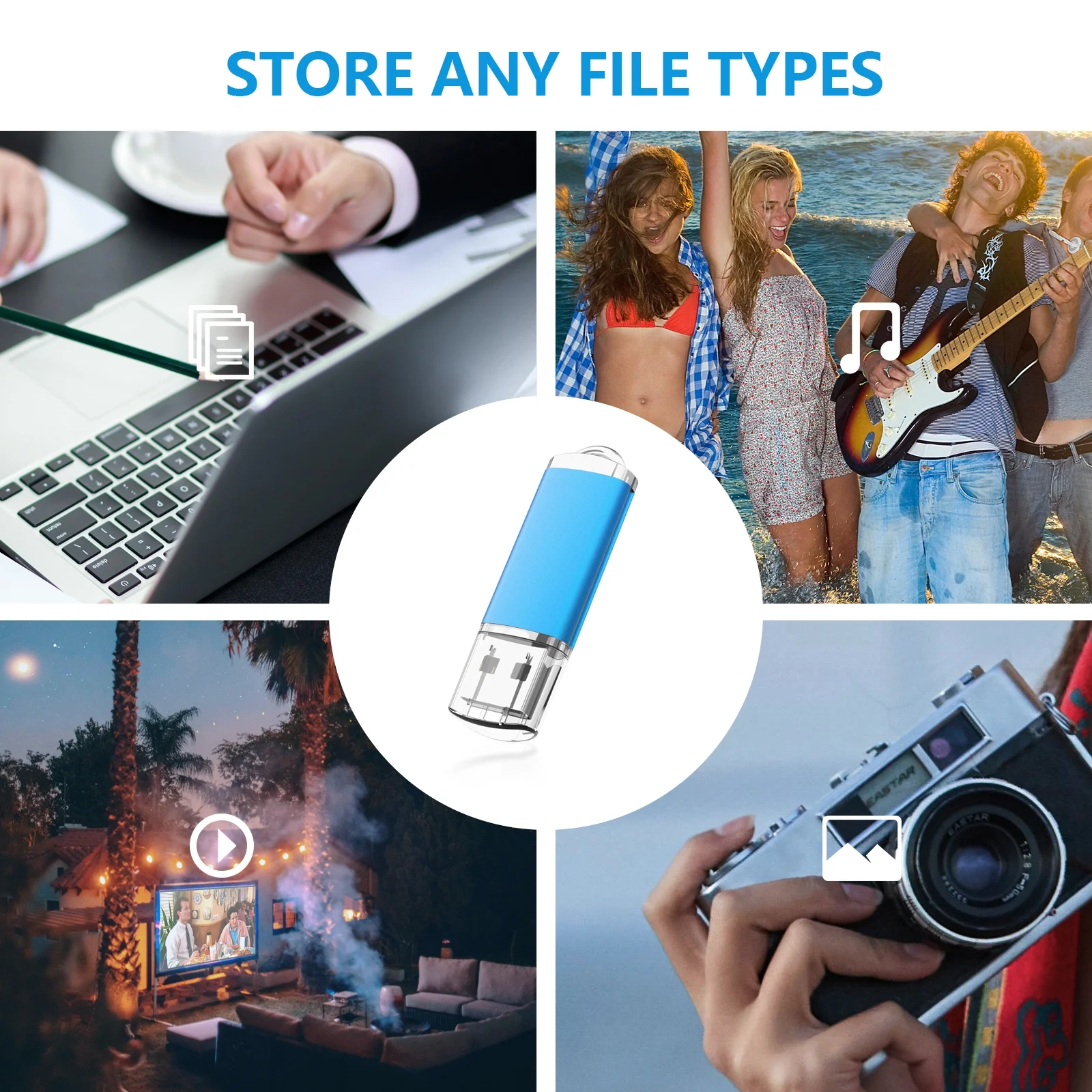 TOPESEL 10 Pack 8GB USB Flash Drive USB 2.0 Memory Stick Bulk Thumb Drive Pen Drive Blue