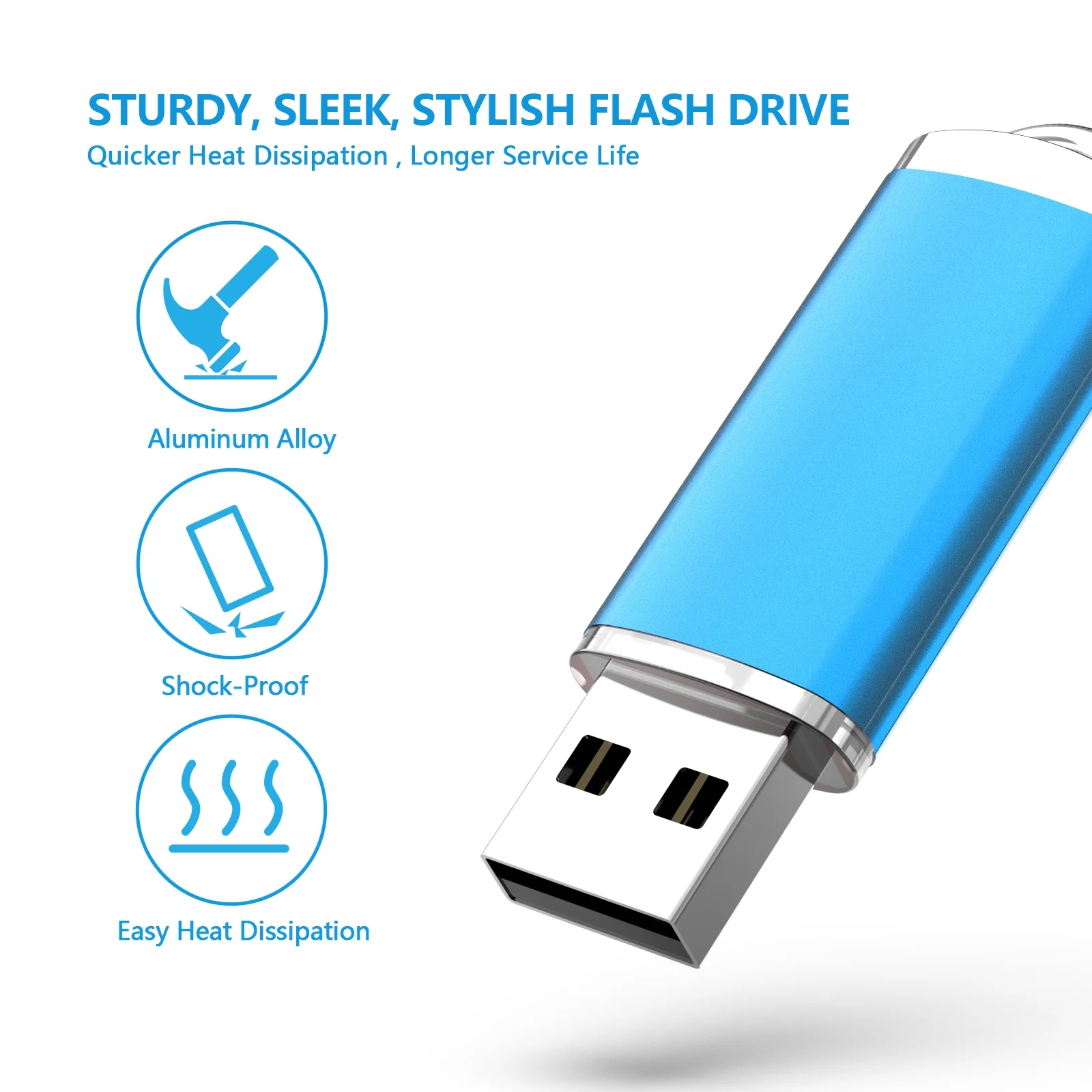 TOPESEL 10 Pack 8GB USB Flash Drive USB 2.0 Memory Stick Bulk Thumb Drive Pen Drive Blue