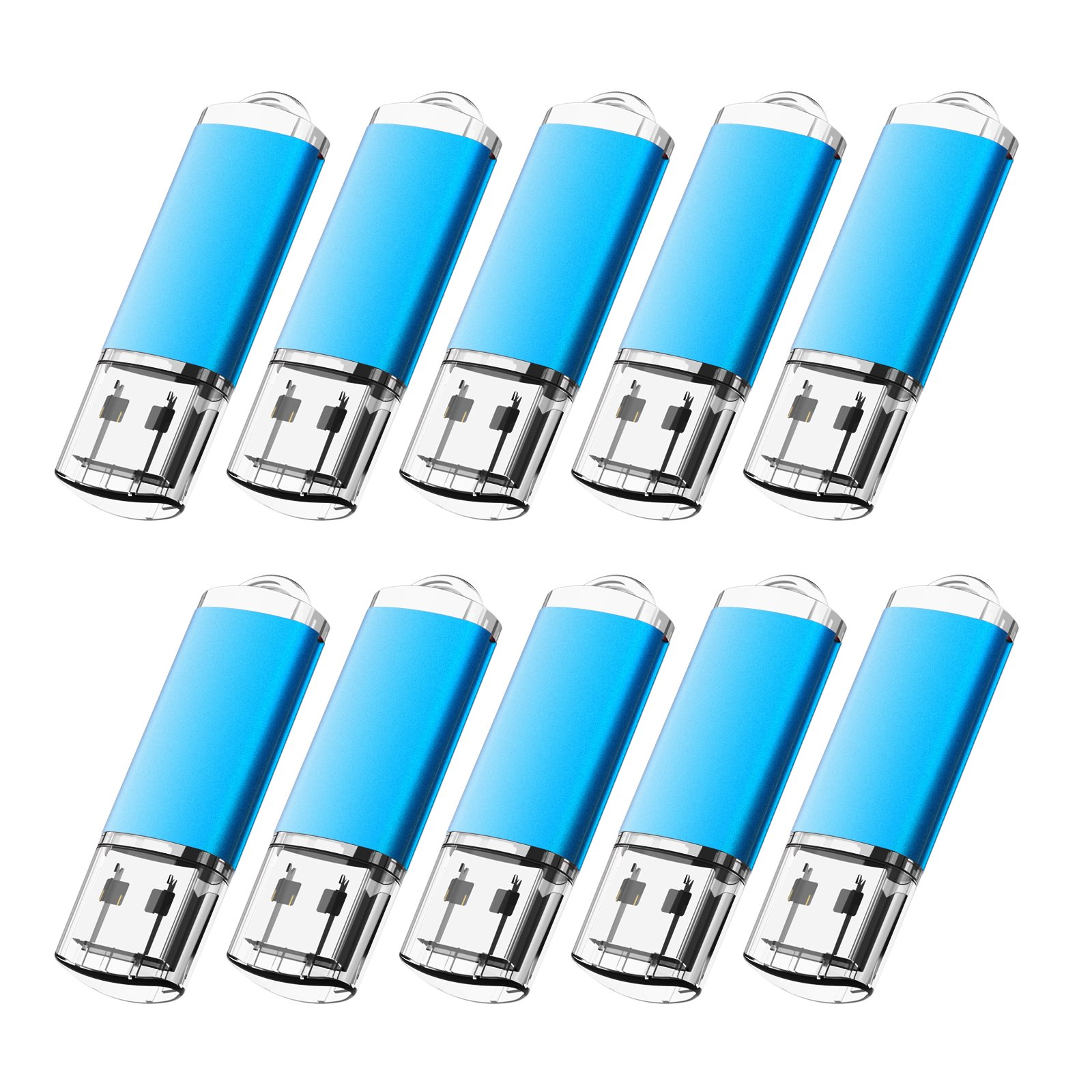 TOPESEL 10 Pack 8GB USB Flash Drive USB 2.0 Memory Stick Bulk Thumb Drive Pen Drive Blue