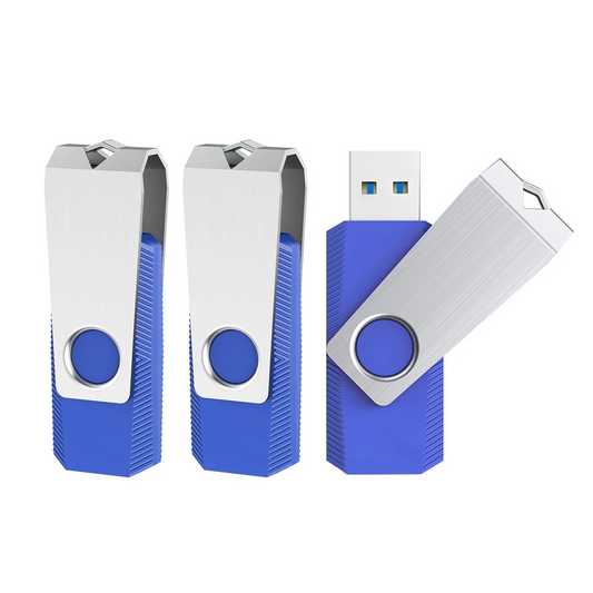 3 Pack 32GB USB 2.0 Flash Drive Thumb Drives Memory Stick, Blue