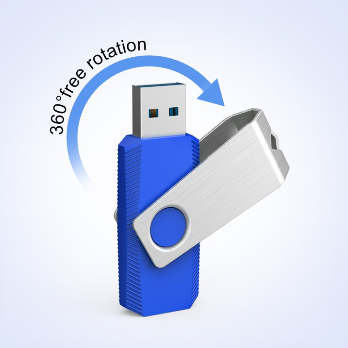 3 Pack 32GB USB 2.0 Flash Drive Thumb Drives Memory Stick, Blue