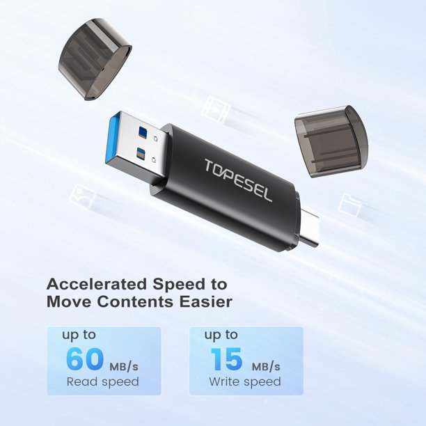 TOPESEL USB C 32GB/64GB/128GB Flash Drives USB 3.0 Type C OTG Flash Drive for Smartphone Tablet Laptop