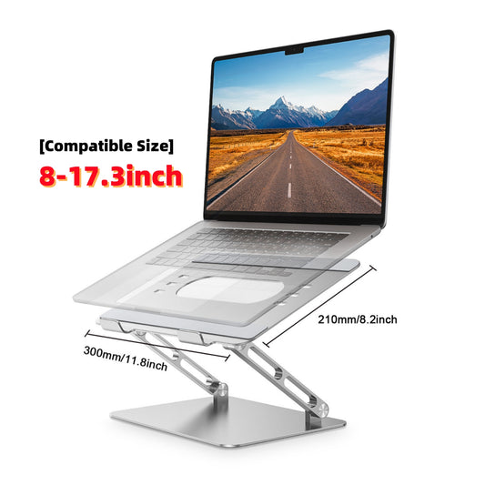 Laptop Stand for Desk, Portable and Foldable Adjustable Laptop Riser for HP/Mac/Dell/Samsung/Lenovo, Fits All Laptops and Notebooks up to 16 inch, Black/Silver