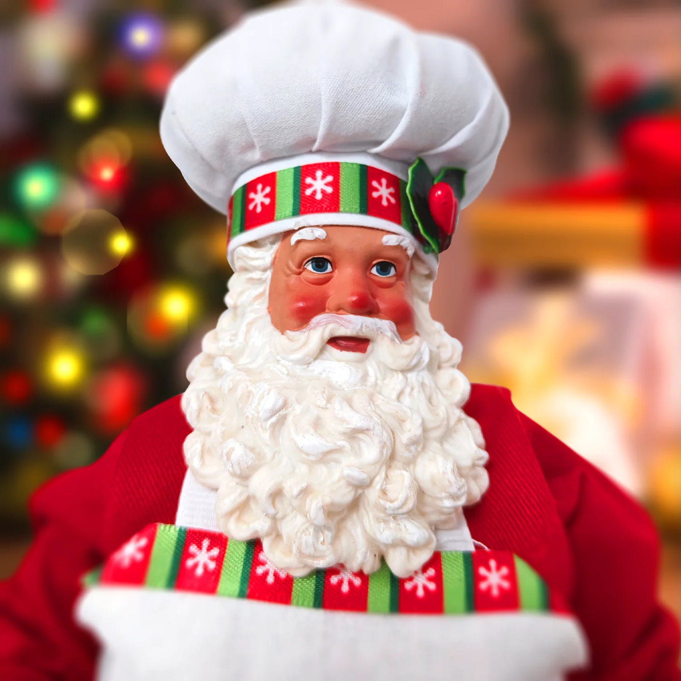 Santa Claus Cooking Chef Santa Figurine Christmas Decoration Home Holiday Party