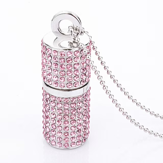 64GB USB Flash Drive USB 2.0, Crystal Bling Rhinestone USB Memory Stick Blue Pink Silver