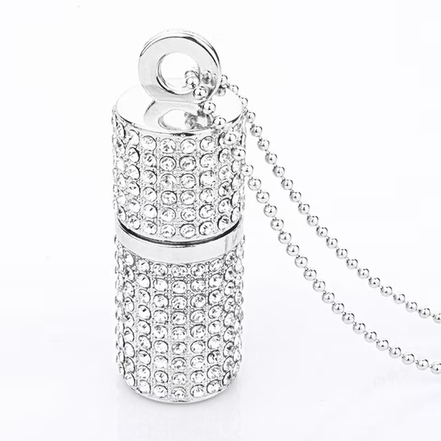 64GB USB Flash Drive USB 2.0, Crystal Bling Rhinestone USB Memory Stick Blue Pink Silver