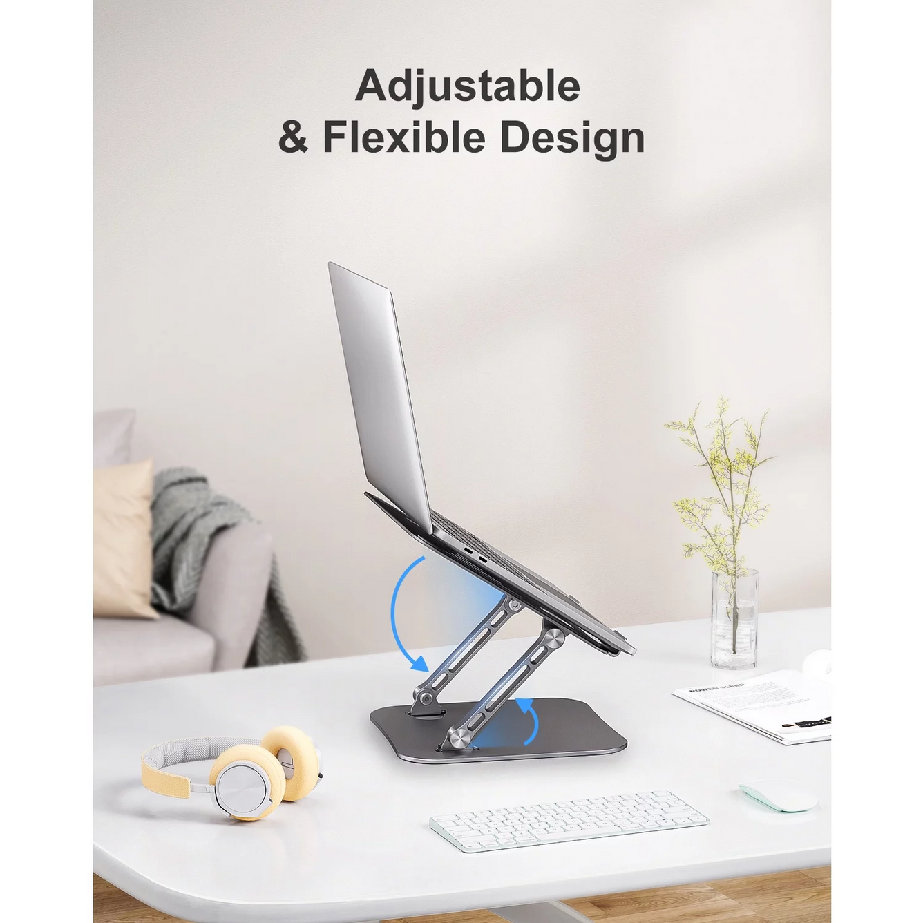 Laptop Stand for Desk, KEXIN Aluminum Adjustable Computer Stand, Ergonomic Foldable Laptop Holder for MacBook Air Pro / Dell / HP / ASUS / Samsung