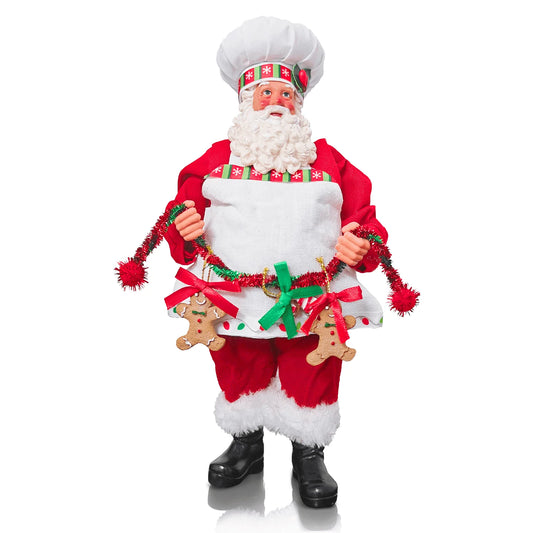 Santa Claus Cooking Chef Santa Figurine Christmas Decoration Home Holiday Party