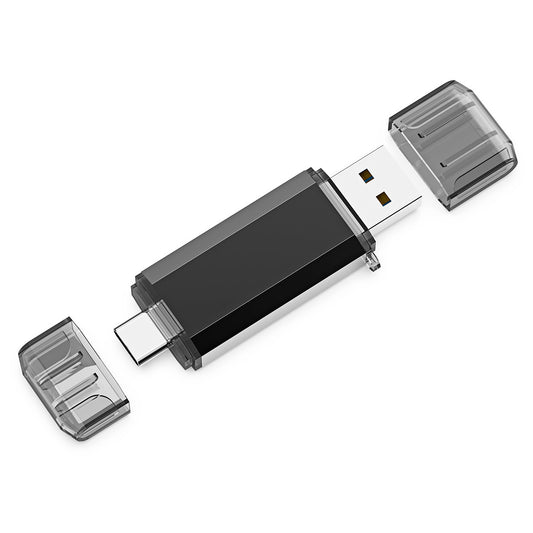 Type-C 128G 2-in-1 USB Flash Drive, OTG Memory Photo Stick, Flash Pen Drive for Android / PC / Mac, Black, 2 Pack