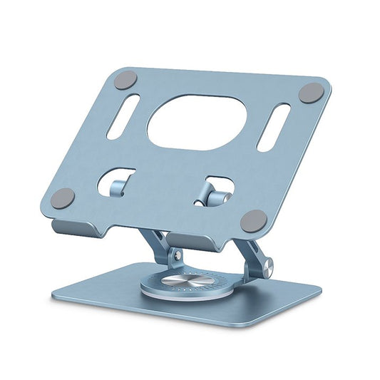 Tablet Stand for Desk Aluminum Adjustable Universal iPad Holder with 360 Swivel Base - Blue
