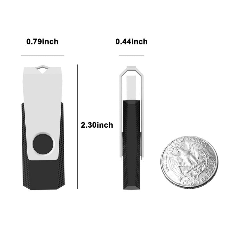 TOPESEL 5 Pack 64GB USB Flash Drives Memory Stick USB 2.0 Thumb Drives 64GB 5PCS, Black