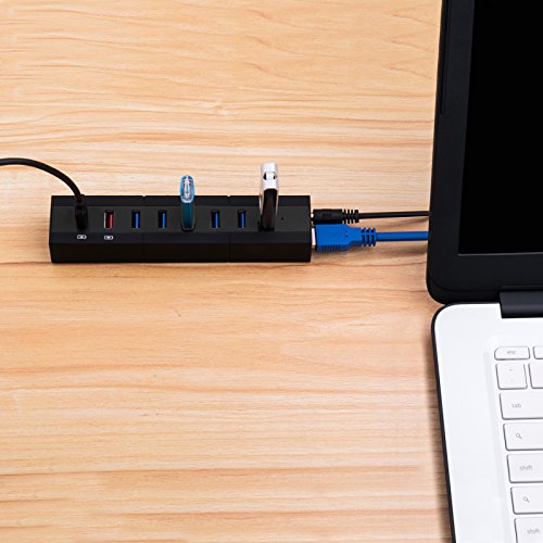8-Port USB Hub 36W, 6 USB 3.0 Ports, 1 BC1.2 and 1 Smart Charging Port