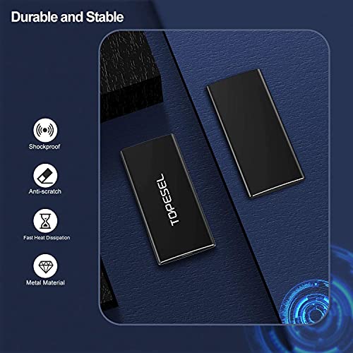 Portable SSD 500GB USB-C 500MB/s External Solid State Drive for Mac PC