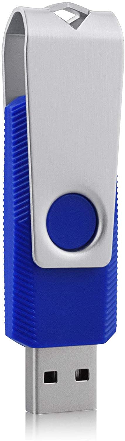 10 Pack 4GB Swivel Design USB 2.0 Flash Drive Blue Color