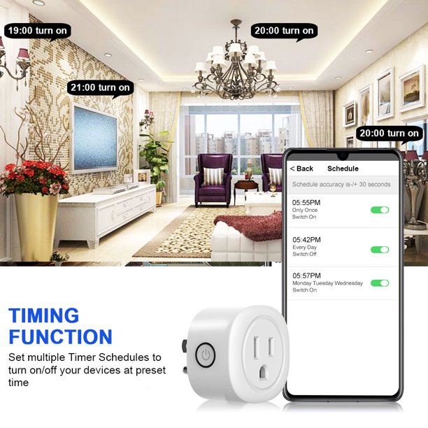 Topesel 2/4 Pack Smart Plug Mini Wifi Outlet Work with Google Home