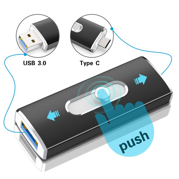TOPESEL OTG USB 3.0 Flash Drive USB C&USB A Thumb Drive for Samsung/LG/Android Phone