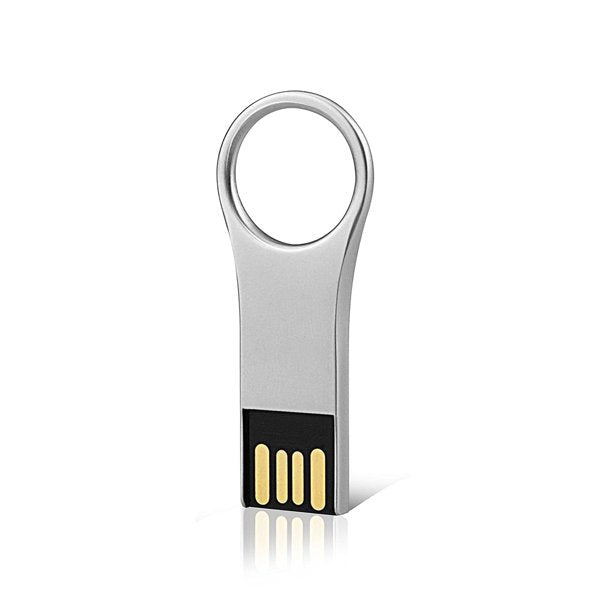 TOPESEL USB Flash Drive Key-chain Design USB 2.0 Flash Drive Thin Metal Thumb Drive Pen Drive Silver