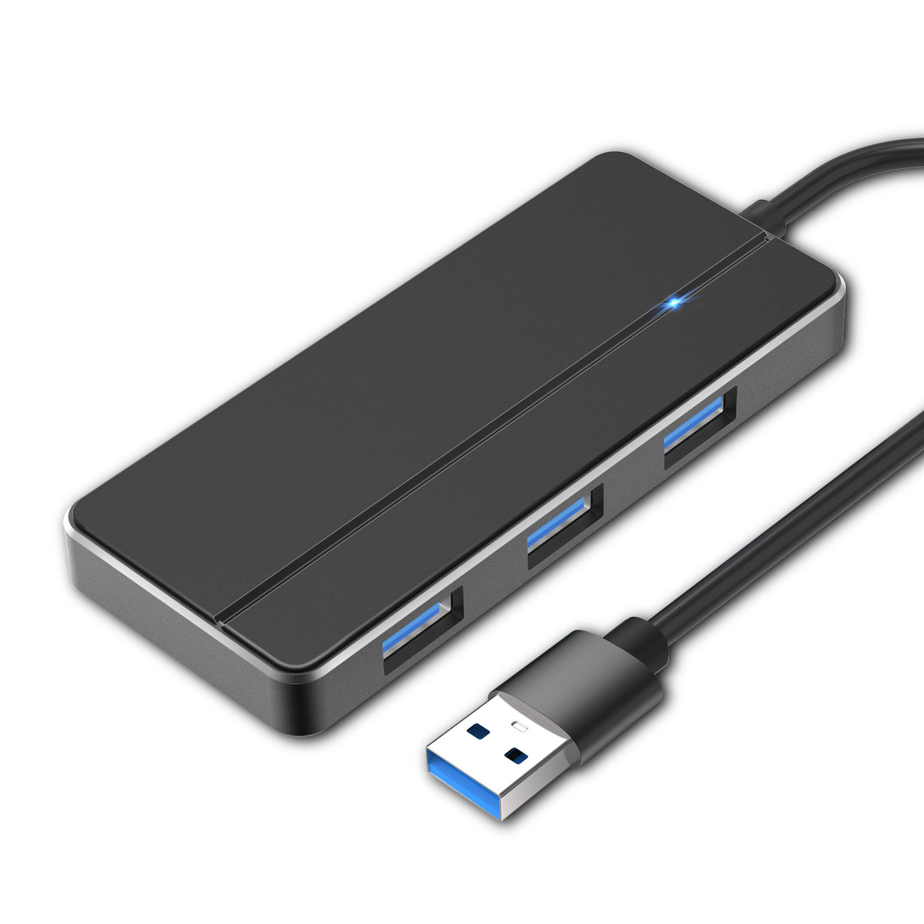 USB Hub, 4 USB 3.0 Ports, 5Gbps High-Speed USB Splitter for PC USB Flash Drive Mobile HDD