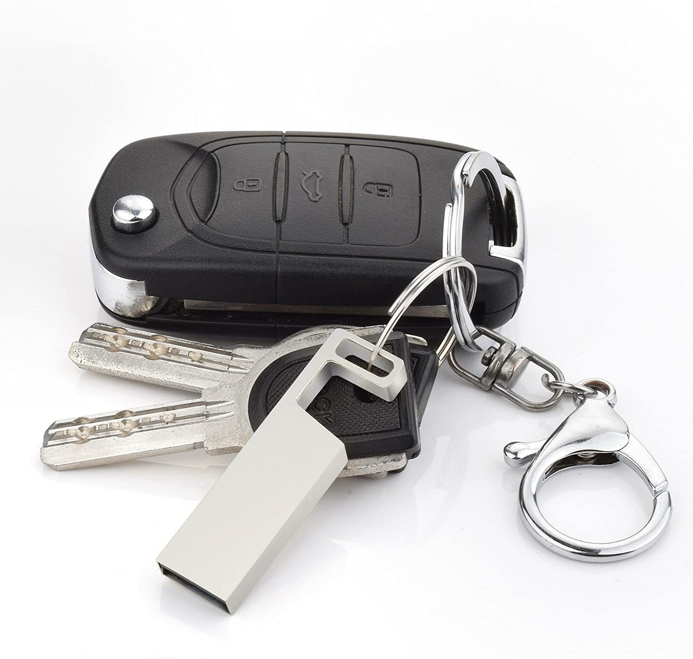 64GB USB Flash Drive Metal Thumb Drive UDP-Tech Waterproof Pen Drive with Keychain
