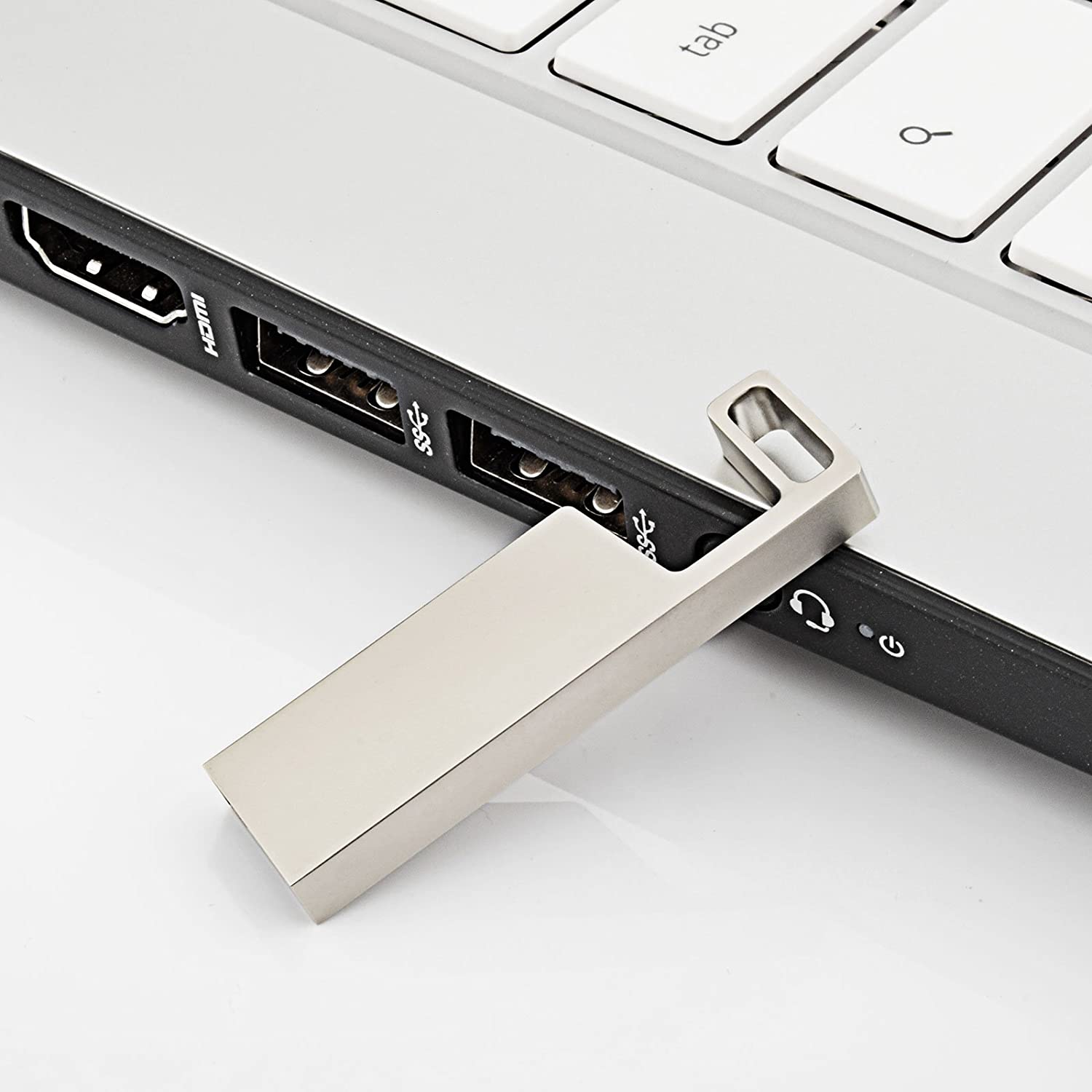 64GB USB Flash Drive Metal Thumb Drive UDP-Tech Waterproof Pen Drive with Keychain