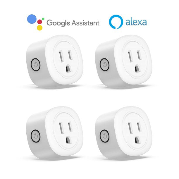 Topesel 2/4 Pack Smart Plug Mini Wifi Outlet Work with Google Home Alexa Remote Control Voice Control Timing