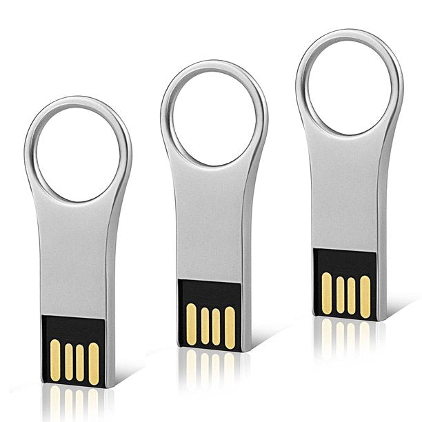 TOPESEL USB Flash Drive Key-chain Design USB 2.0 Flash Drive Thin Metal Thumb Drive Pen Drive Silver