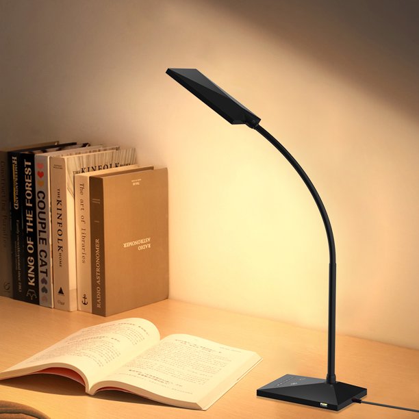 Topesel LED Desk Lamp with USB Charge Port Touch Control Adjustable Gooseneck Dimmable Table Lamp