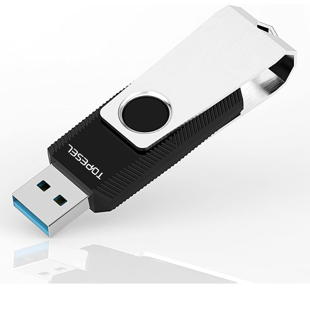 USB 3.0 Flash Drive Bulk with Swivel Design Black/Blue | TOPESEL S777